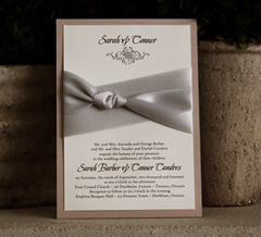 Invitation SP5: Blush Pearl, Cream Smooth, Silver Ribbon, Silver Ribbon