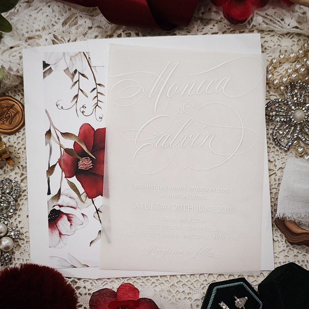Invitation 5301: Vellum - uv white print on vellum