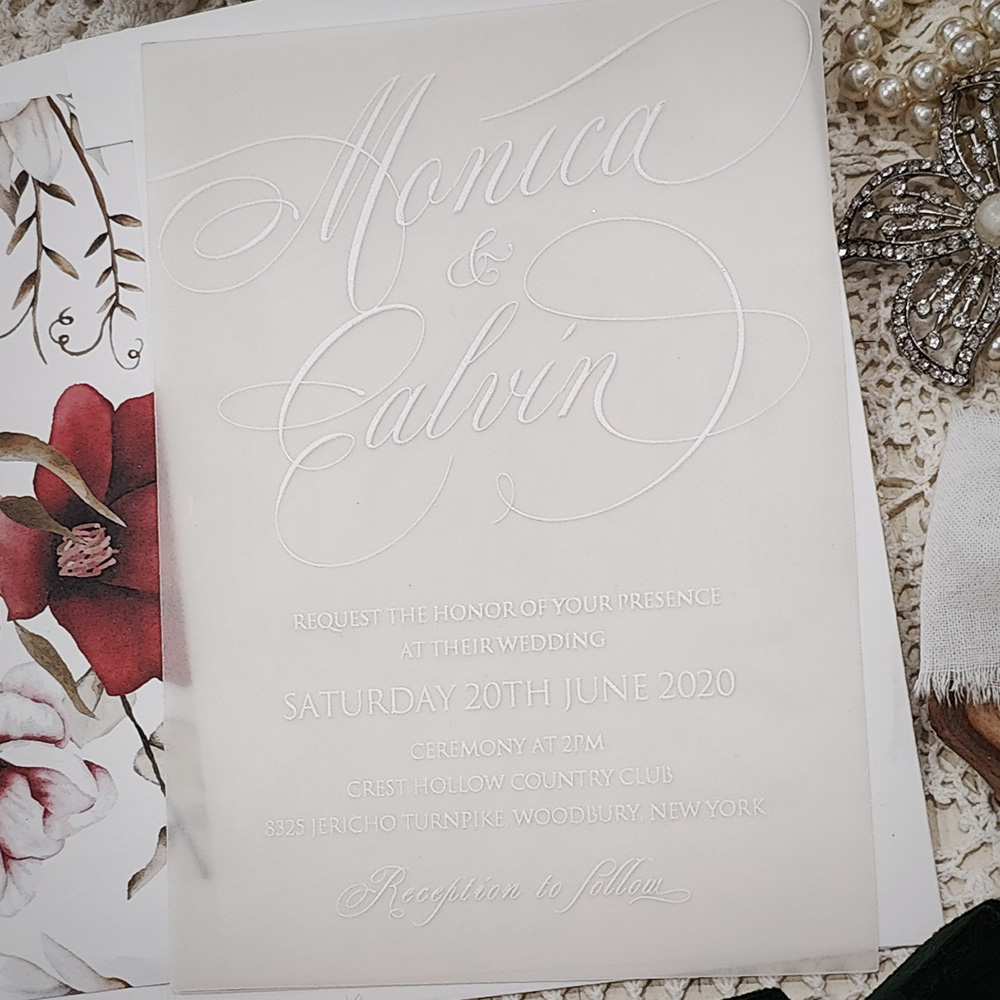 Invitation 5301: Vellum - uv white print on vellum