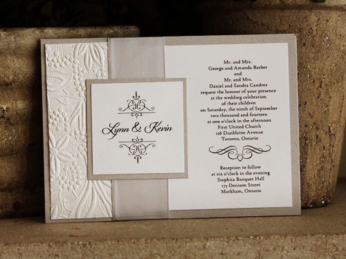 Invitation 1049: Silver Ore, Silver Ore, White Smooth, Silver Ribbon